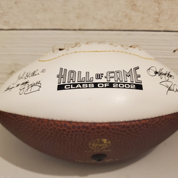 2002 Hall Of Fame Mini Football Texans Giants Jim Kelly Collectable Ball - Picture 2 of 2